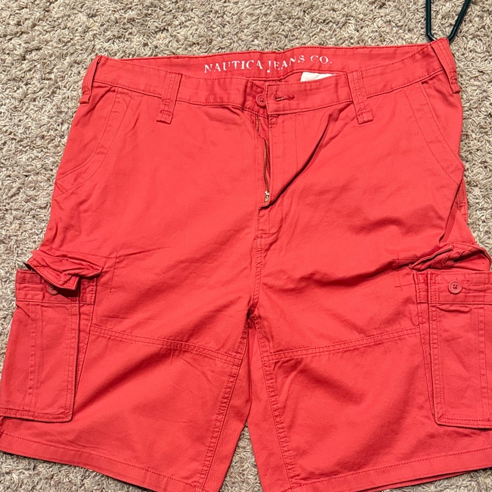 Nautica Men's Vibrant Red Cargo Shorts